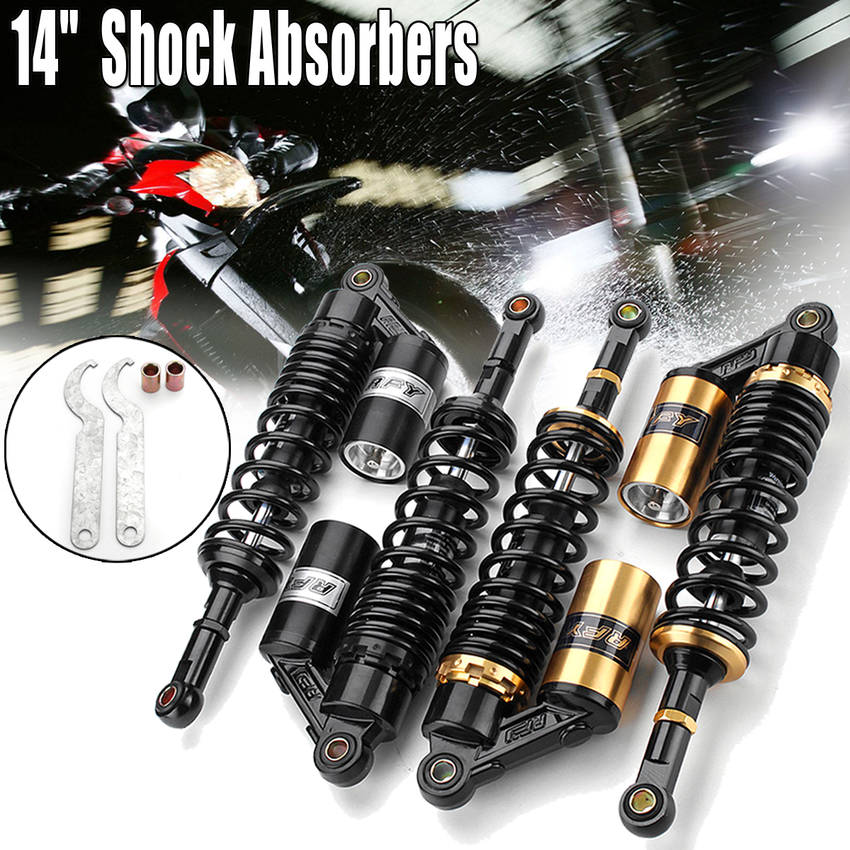 2pcs-360mm-14quot-Motorcycle-Rear-Air-Shock-Absorbers-Suspension-For-ATV-Dirt-Bike-1813678