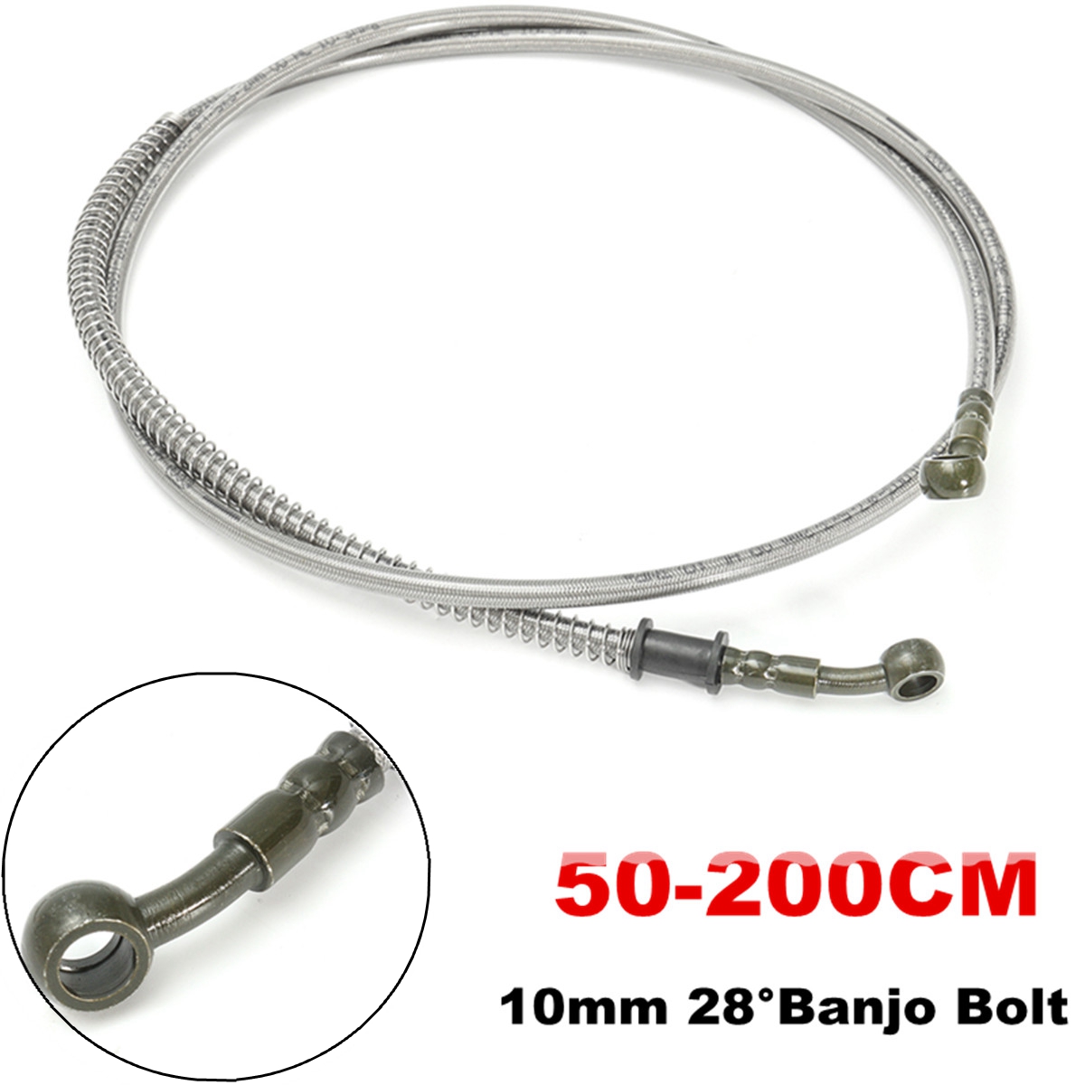 50cm-200cm-Motorcycle-Bike-Brake-Clutch-Oil-Hose-Line-Pipe-10mm-Banjo-Silver-1122628