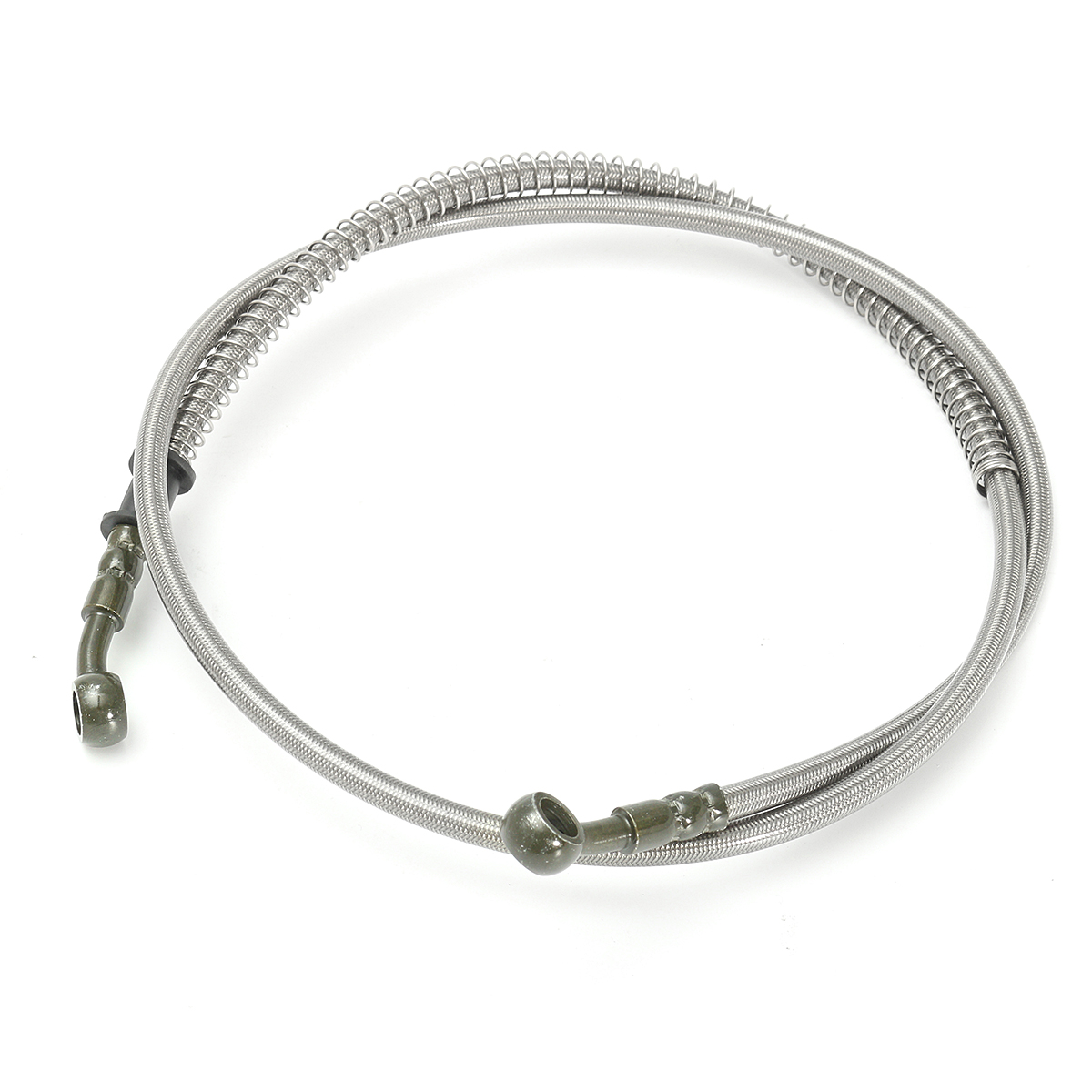 50cm-200cm-Motorcycle-Bike-Brake-Clutch-Oil-Hose-Line-Pipe-10mm-Banjo-Silver-1122628