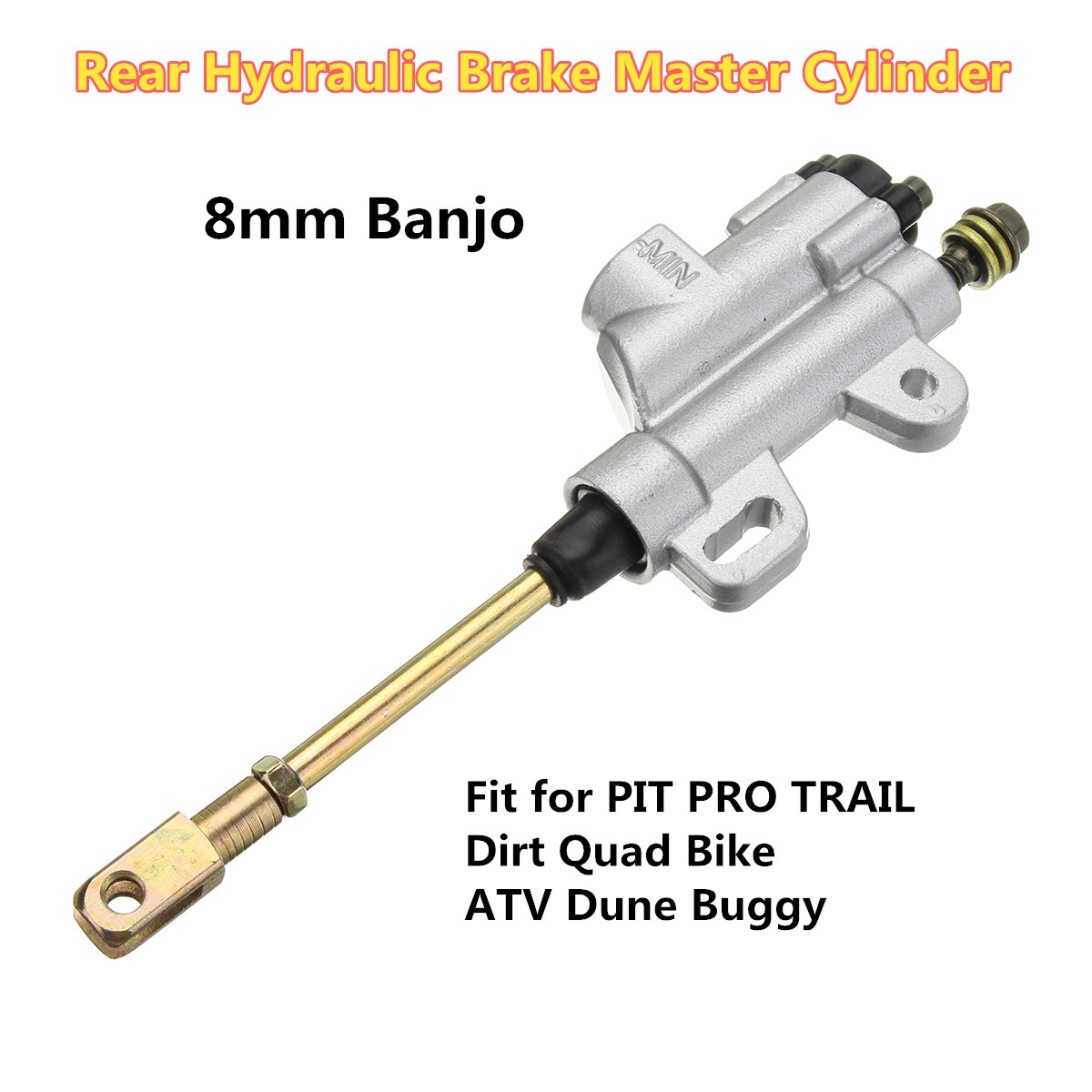 8mm-Banjo-Bolt-Silver-Rear-Hydraulic-Brake-Master-Cylinder-Fit-PIT-Dirt-Bike-ATV-1251396