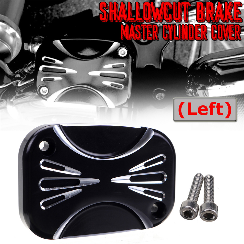 LEFT-Motorcycle-Brake-Master-Cylinder-Cover-For-Harley-Touring-Street-Glide-14-16-ShallowCut-1401457