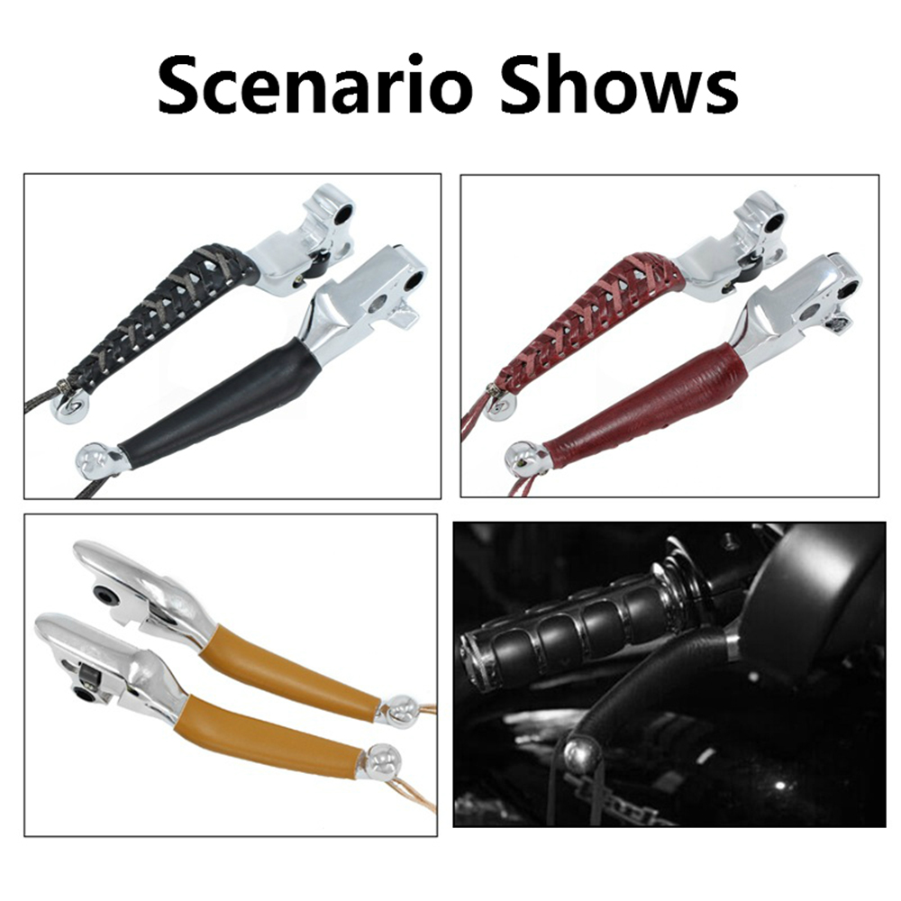 Motorcycle-Clutch-Brake-Leather-Levers-Cover-Rod-Protective-Sleeve-For-Harley-Gliding-Indian-Dyna-Ch-1692883