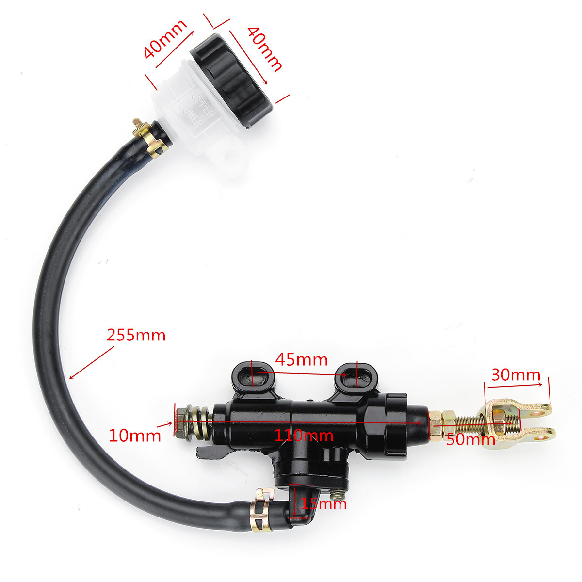 Motorcycle-Rear-Foot-Brake-Master-Pump-Cylinder-With-Fluid-Reservoir-Universal-1636432