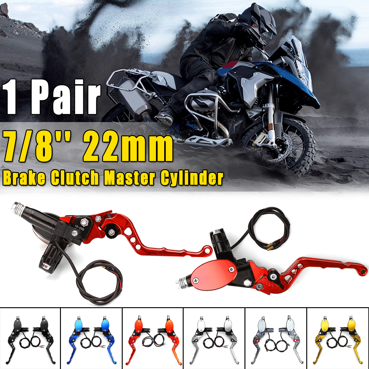 Pair-78-Inch-22mm-Motorcycle-Brake-Master-Cylinder-Clutch-Levers-With-Reservoir-1582305