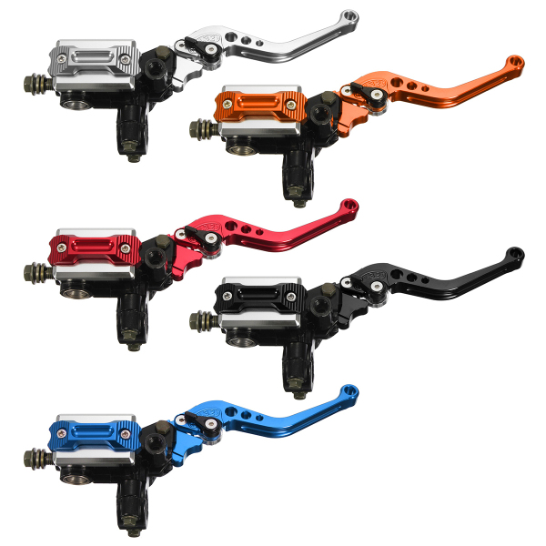 Pair-78-Motorcycle-Brake-Master-Cylinder-Clutch-Reservoir-Levers-Universal-1207926