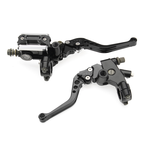 Pair-78-Motorcycle-Brake-Master-Cylinder-Clutch-Reservoir-Levers-Universal-1207926
