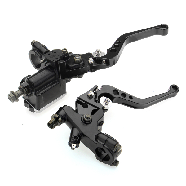 Pair-78-Motorcycle-Brake-Master-Cylinder-Clutch-Reservoir-Levers-Universal-1207926