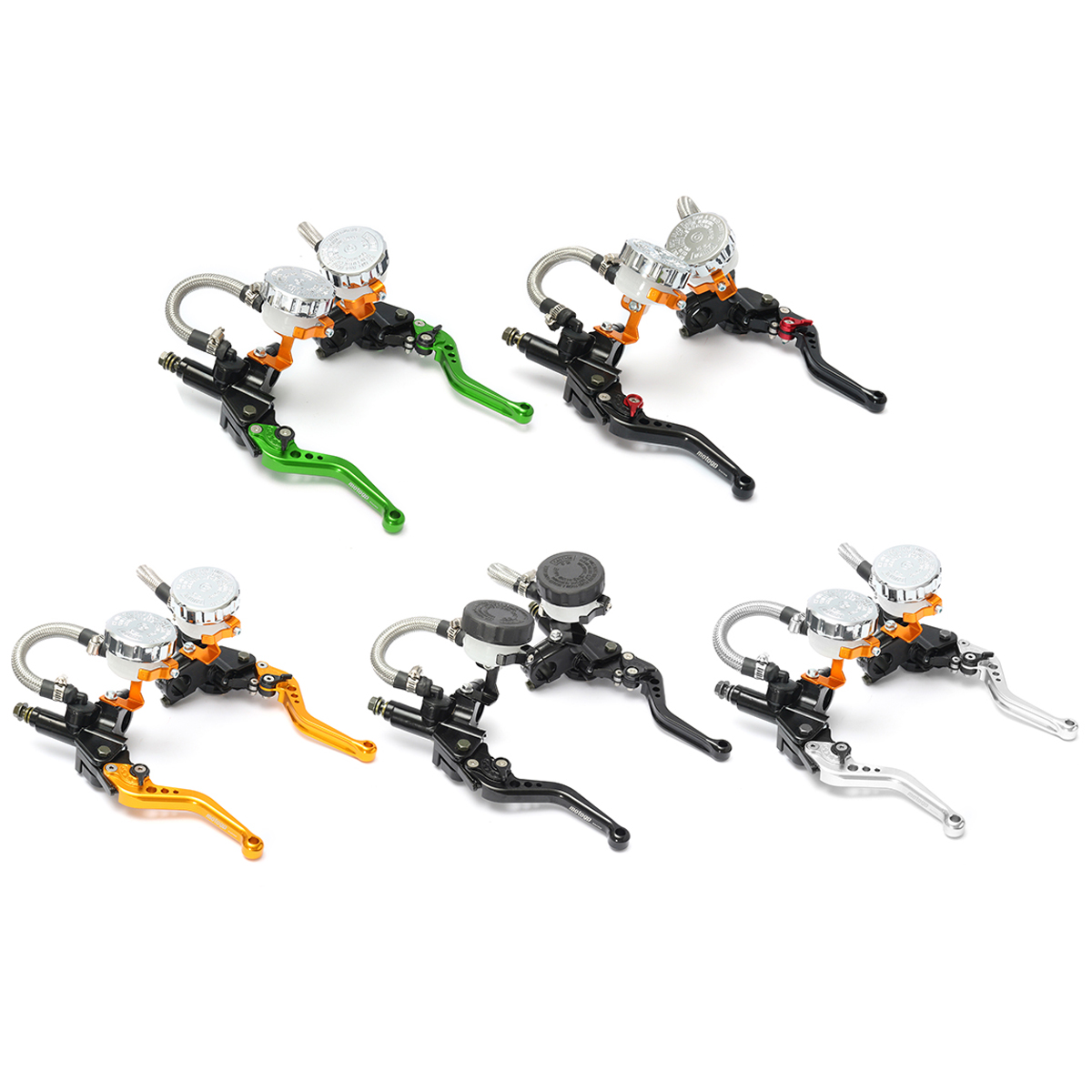 Pair-78inch-22mm-CNC-Motorcycle-Brake-Lever-Master-Cylinder-Reservoir-Universal-1167062