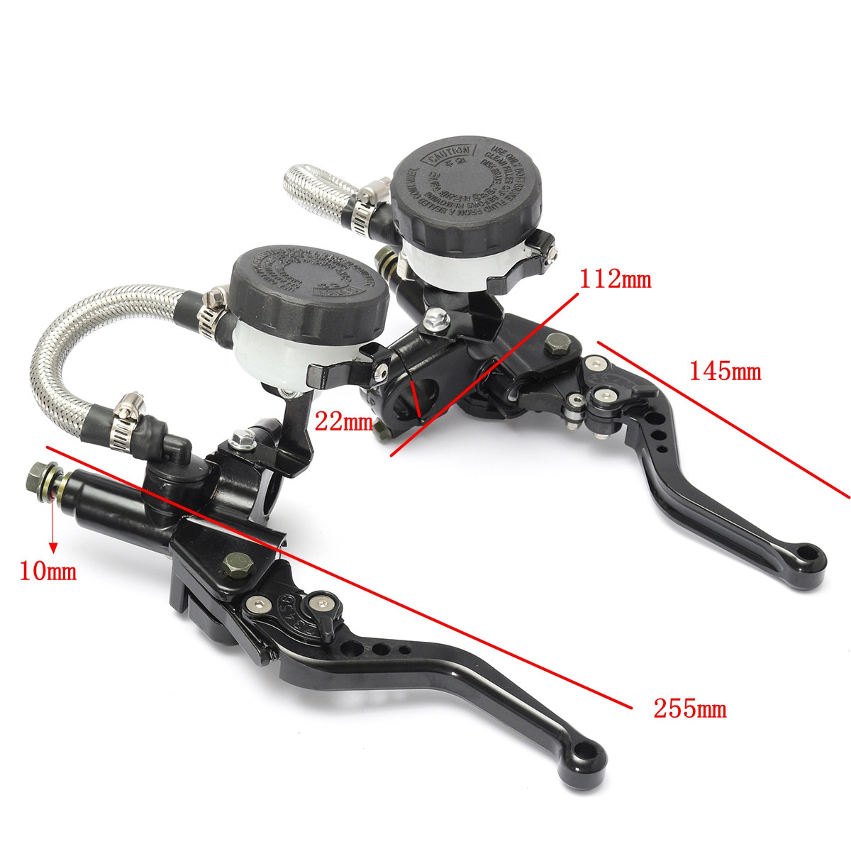 Pair-78inch-22mm-CNC-Motorcycle-Brake-Lever-Master-Cylinder-Reservoir-Universal-1167062