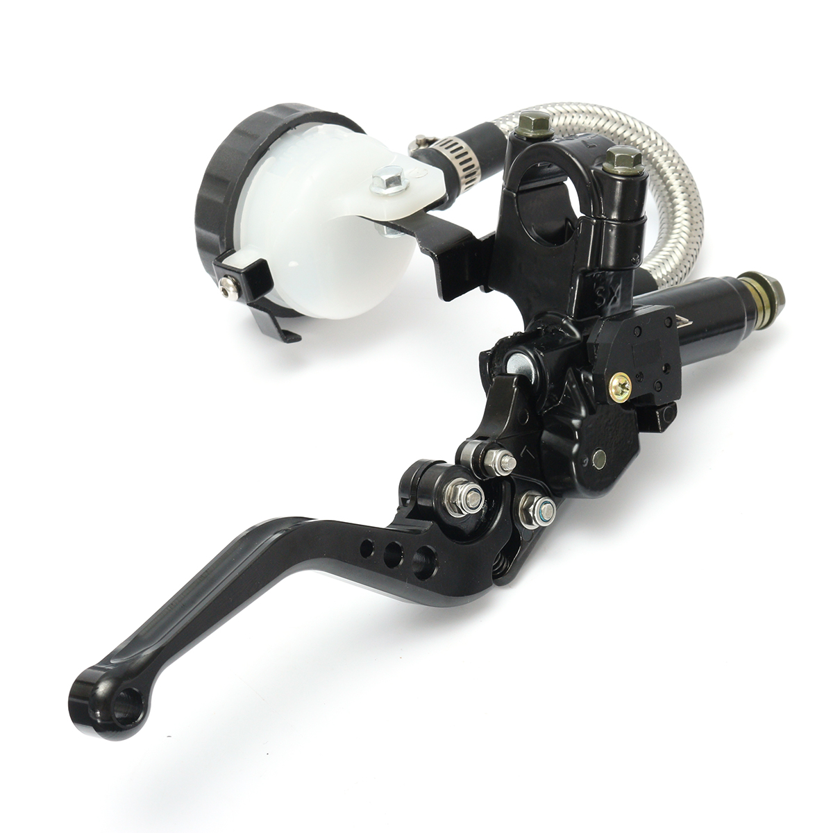Pair-78inch-22mm-CNC-Motorcycle-Brake-Lever-Master-Cylinder-Reservoir-Universal-1167062