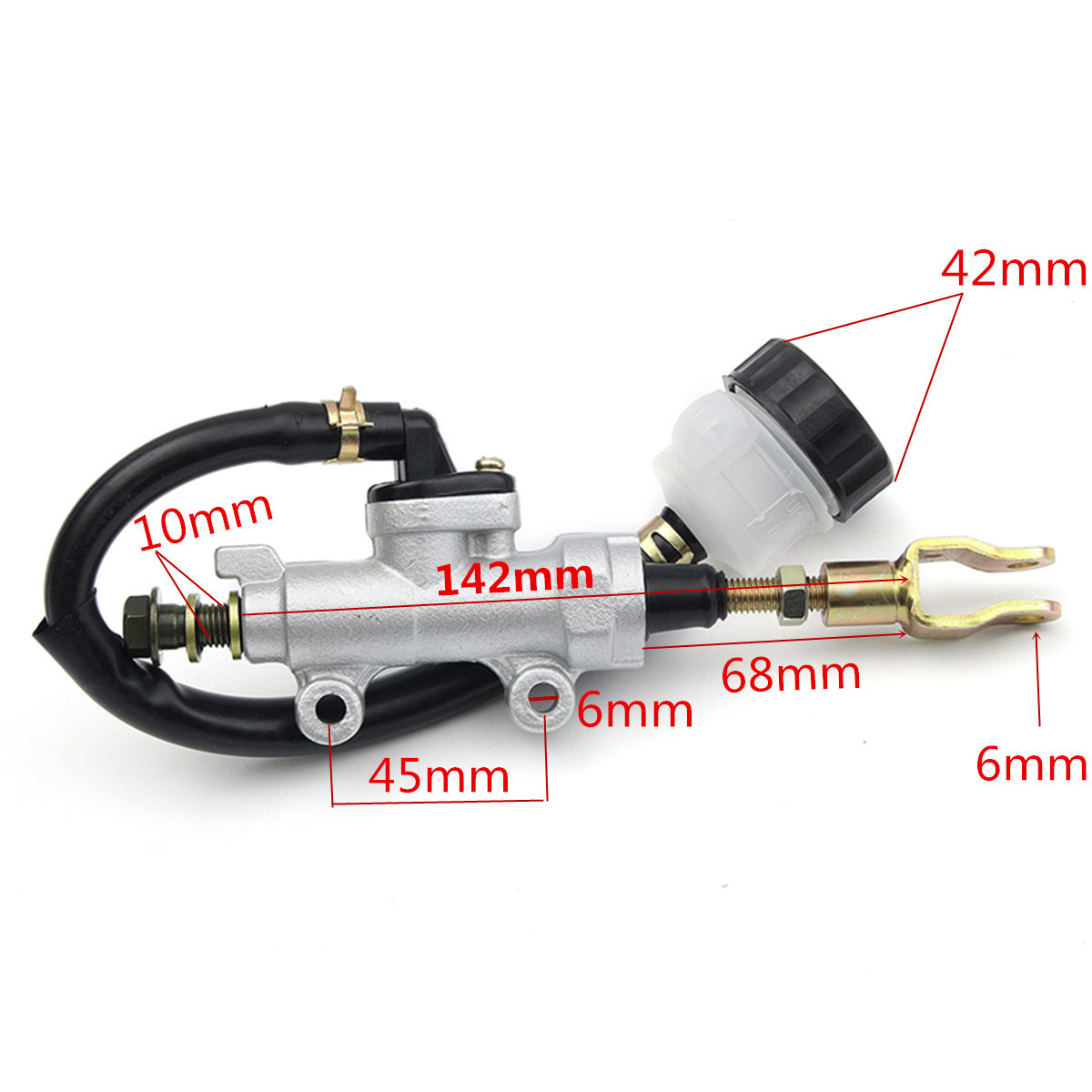 Rear-Foot-Brake-Master-Cylinder-Pump-45mm-Hole-Pitch-Motorcycle-Go-Kart-1156308