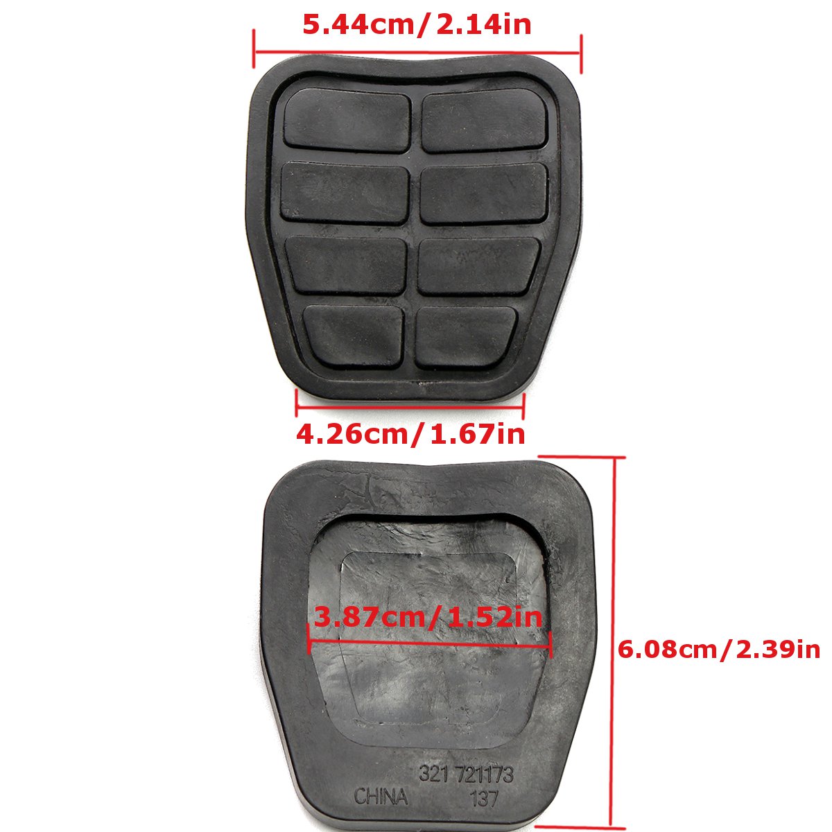 2PCS-Black-Pedal-Rubbers-C44-Brake-Clutch-Pads-For-VW-Golf-Jetta-MK2-1240684