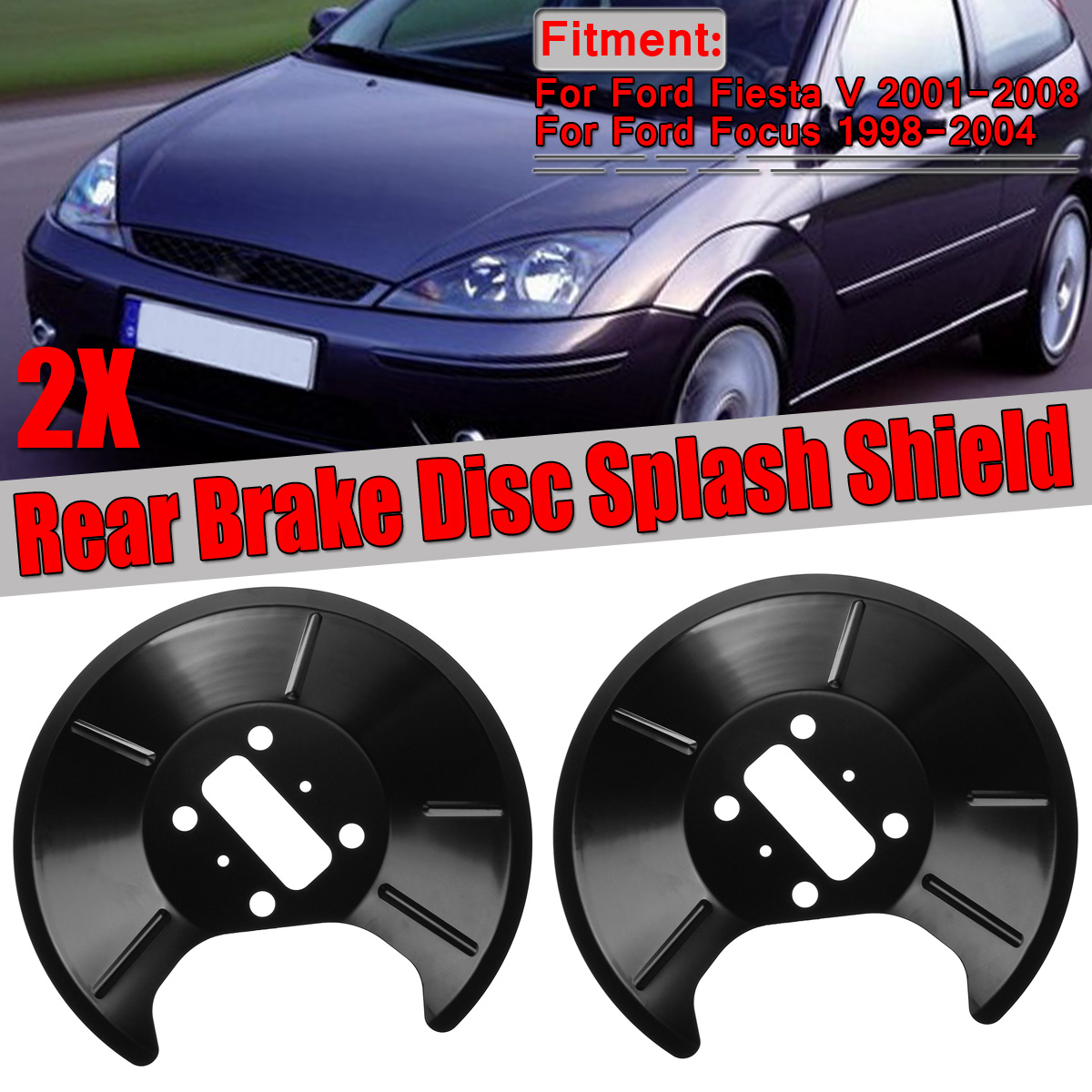 2Pcs-Car-Black-Rear-Brake-Disc-Splash-Shield-Pairs-For-Ford-Fiesta-V--Focus-1685800