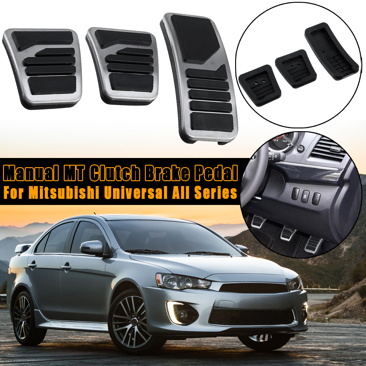 3Pcs-Manual-MT-Clutch-Brake-Pedals-Stainless-Steel-Metal-Accelerator-Universal-For-Mitsubishi-1625081
