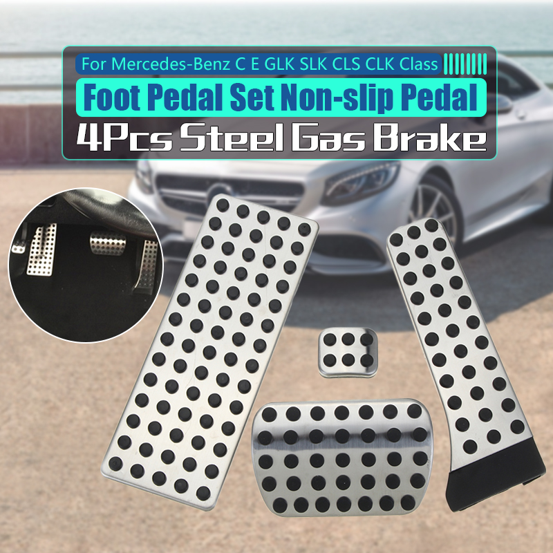 4PCS-Steel-Gas-Brake-Foot-Pedals-Kit-For-Mercedes-Benz-W203-W204-W210-W211-W212-C-E-1514973