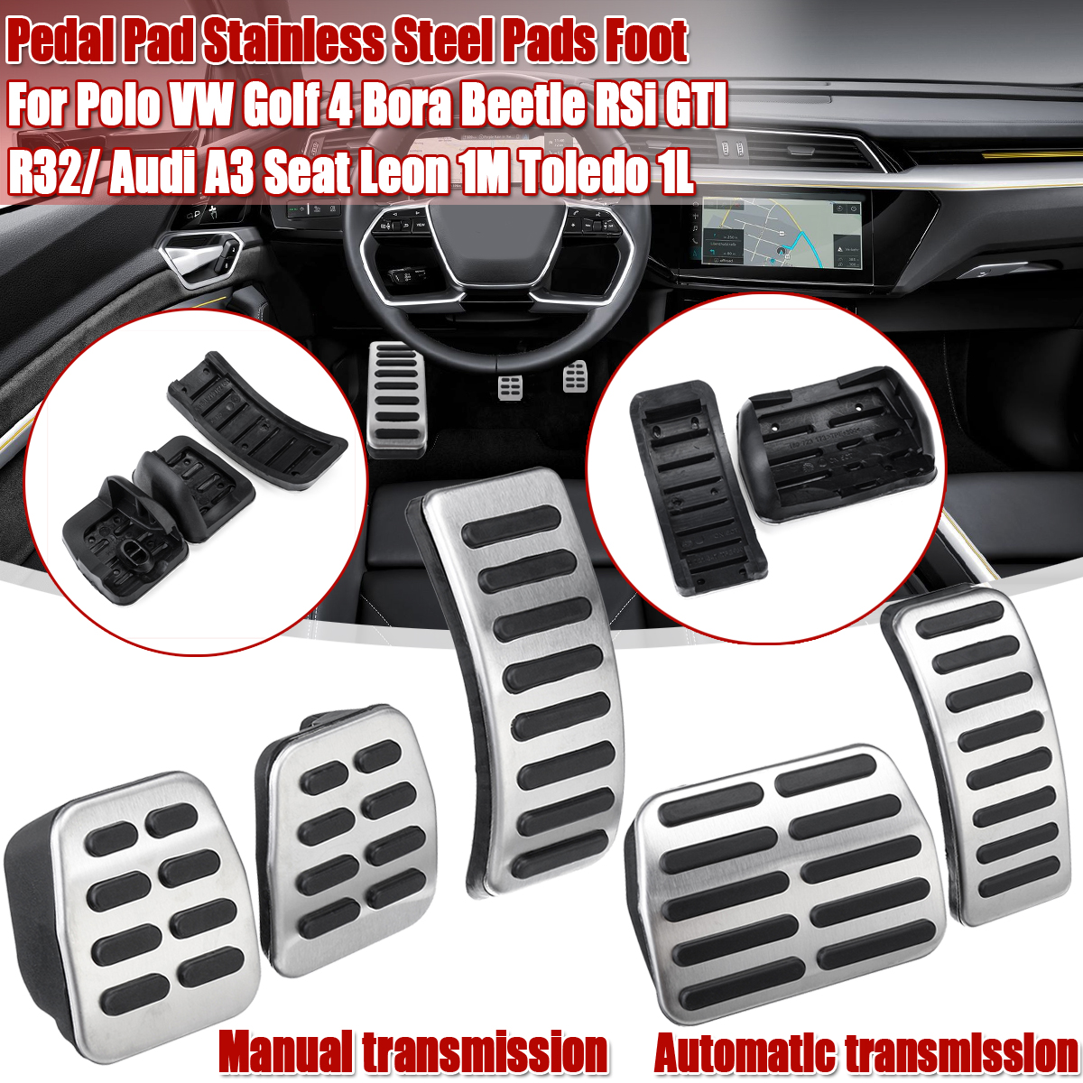 Car-Pedal-Pad-Stainless-Steel-Pads-Foot-For-VW-Polo-Golf-4-Bora-Beetle-RSi-GTI-R32-Audi-A3-Seat-Leon-1614893