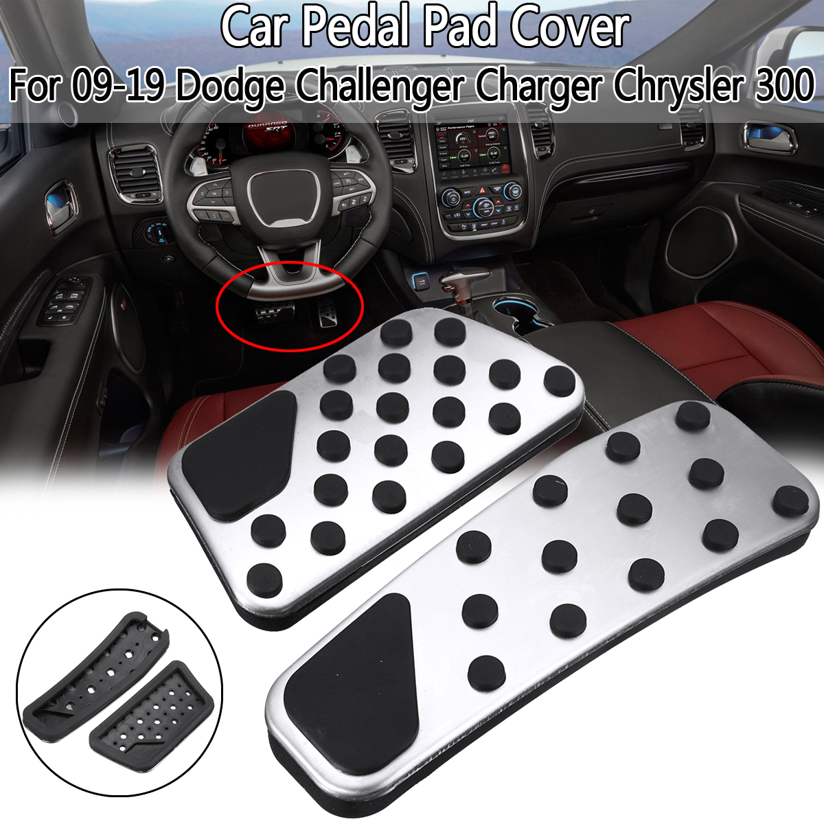 Foot-Mounting-Pedal-Pad-Cover-For-Dodge-Challenger-Charger-Chrysler-300-2009-2019-1727606