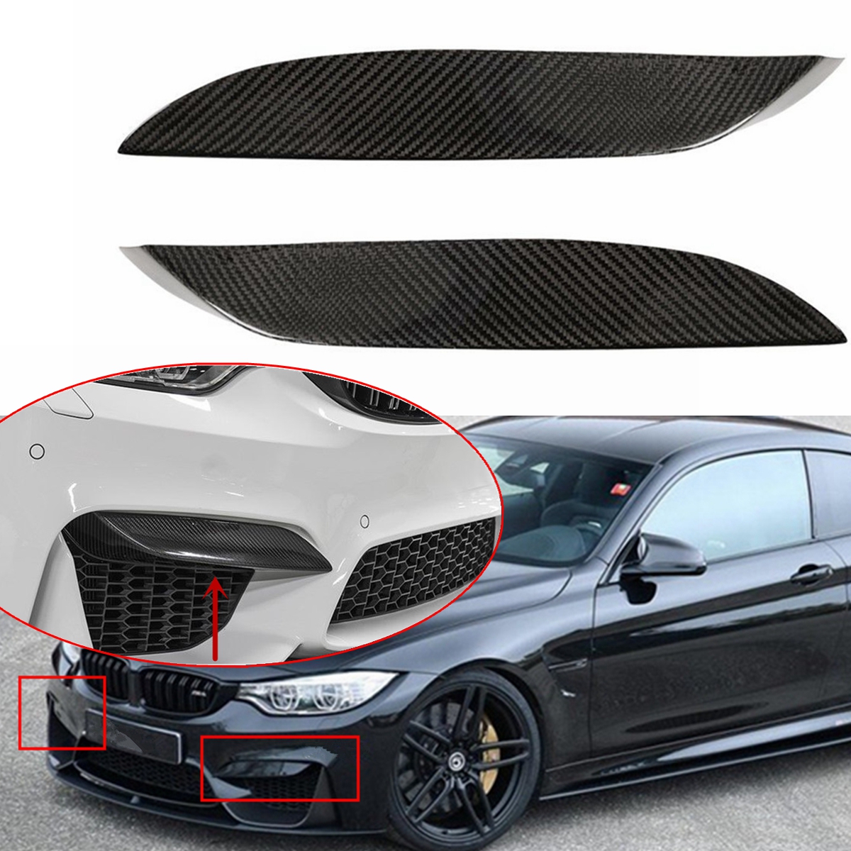 2PCS-Front-Bumper-CF-Carbon-Fiber-Board-Upper-Side-Splitter-Canards-Lip-Spoiler-for-BMW-F80-M3-F82-F-1541918