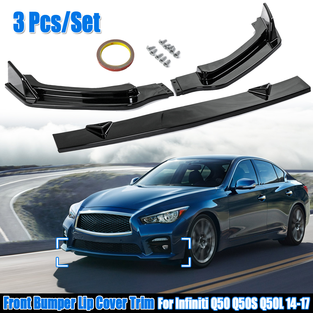 3-PcsSet-Glossy-Black-Front-Bumper-Canard-Chin-Lip-Spoiler-Spliters-For-Infiniti-Q50-Q50S-Q50L-2014--1673218