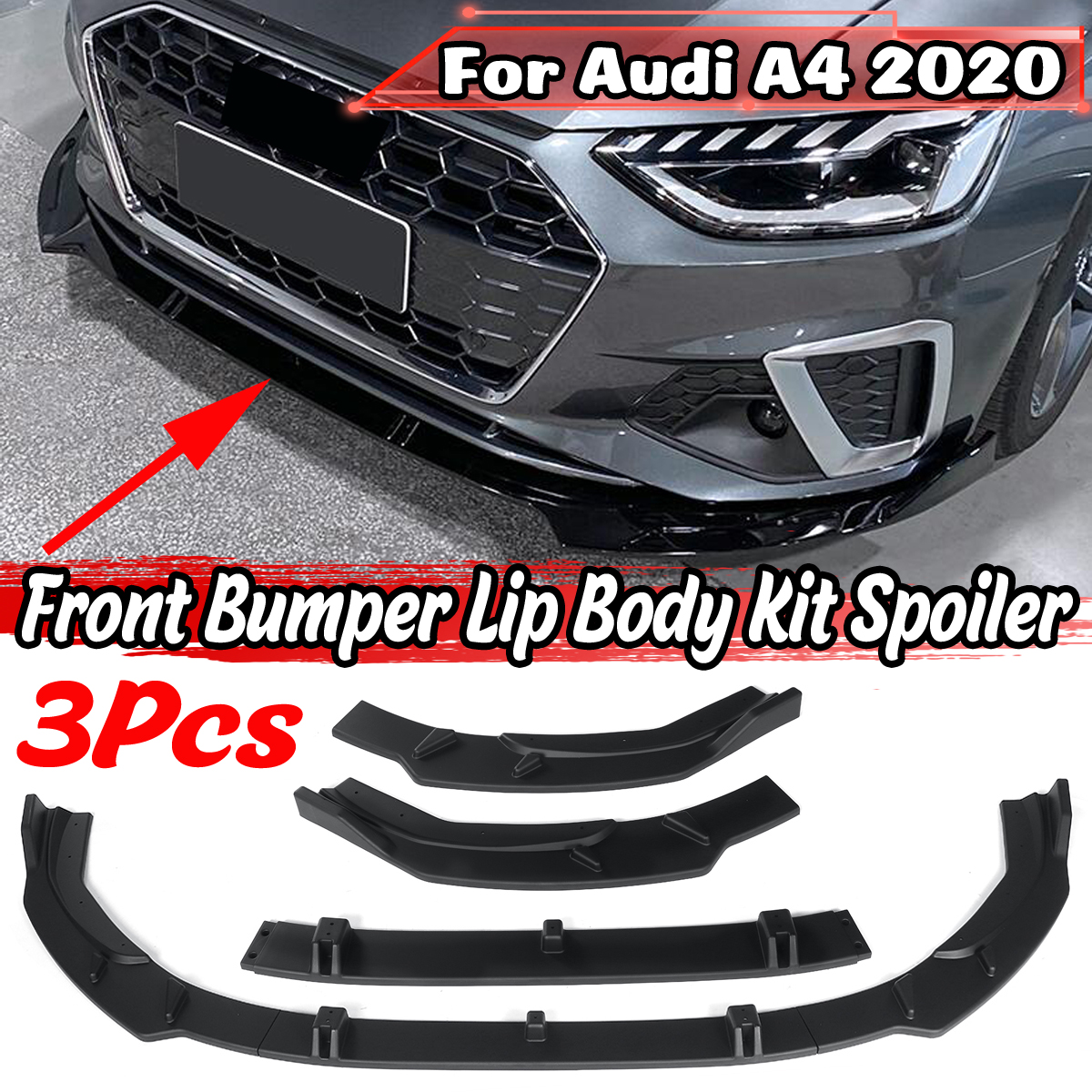 3PCS-Matte-Black-Front-Bumper-Lip-Body-Kit-Spoiler-Splitter-For-Audi-A4-Sport-2020-1797501