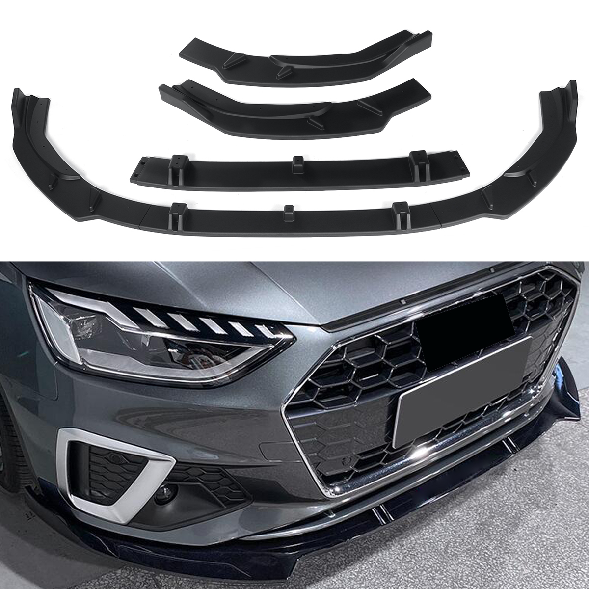 3PCS-Matte-Black-Front-Bumper-Lip-Body-Kit-Spoiler-Splitter-For-Audi-A4-Sport-2020-1797501
