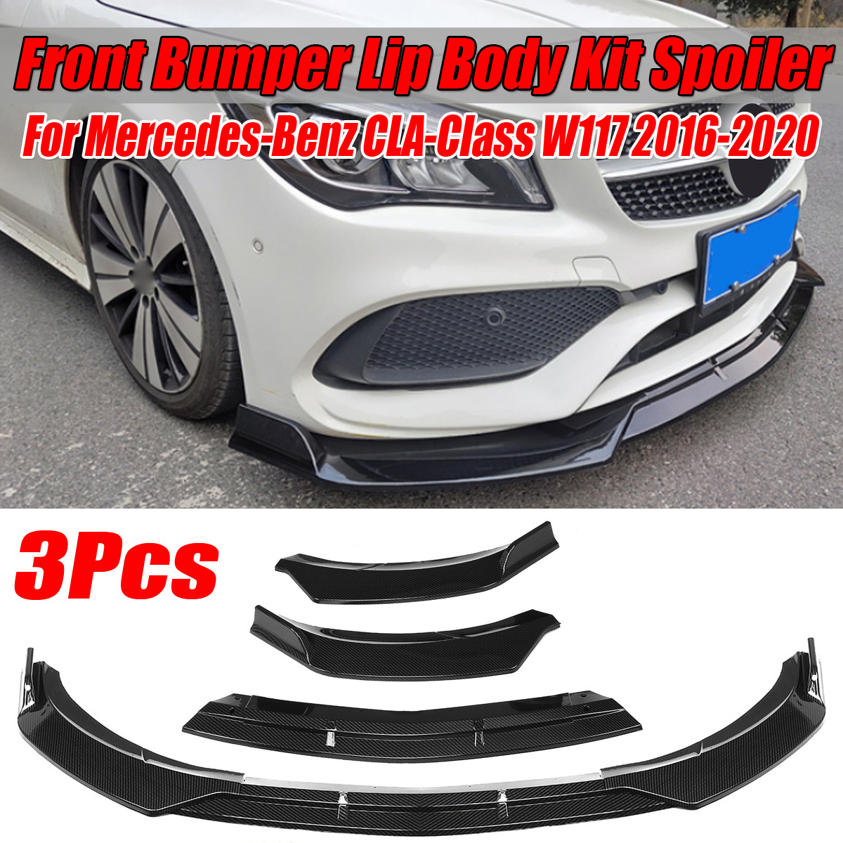 3Pcs-Carbon-Fiber-Front-Bumper-Protector-Lip-Spoiler-Covers-Trim-For-Mercedes-Benz-CLA-Class-W117-20-1629231