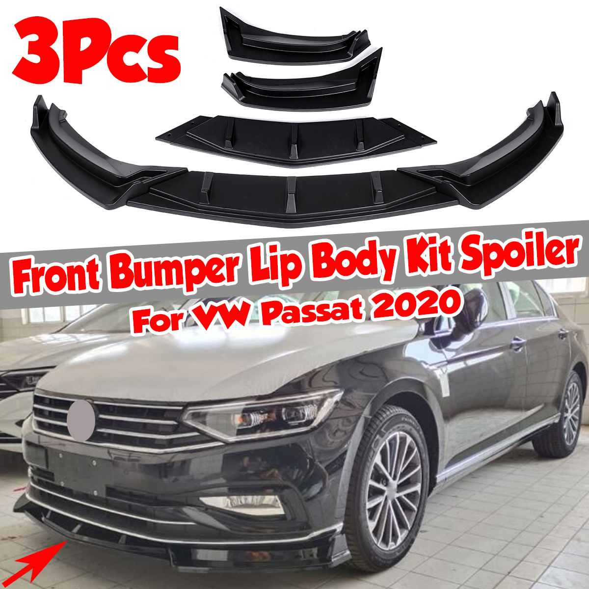 3Pcs-Matte-Black-Car-Front-Bumper-Lip-Body-Kit-Spoiler-Diffuser-Bumper-Lip-Deflector-Lips-Protector--1778163