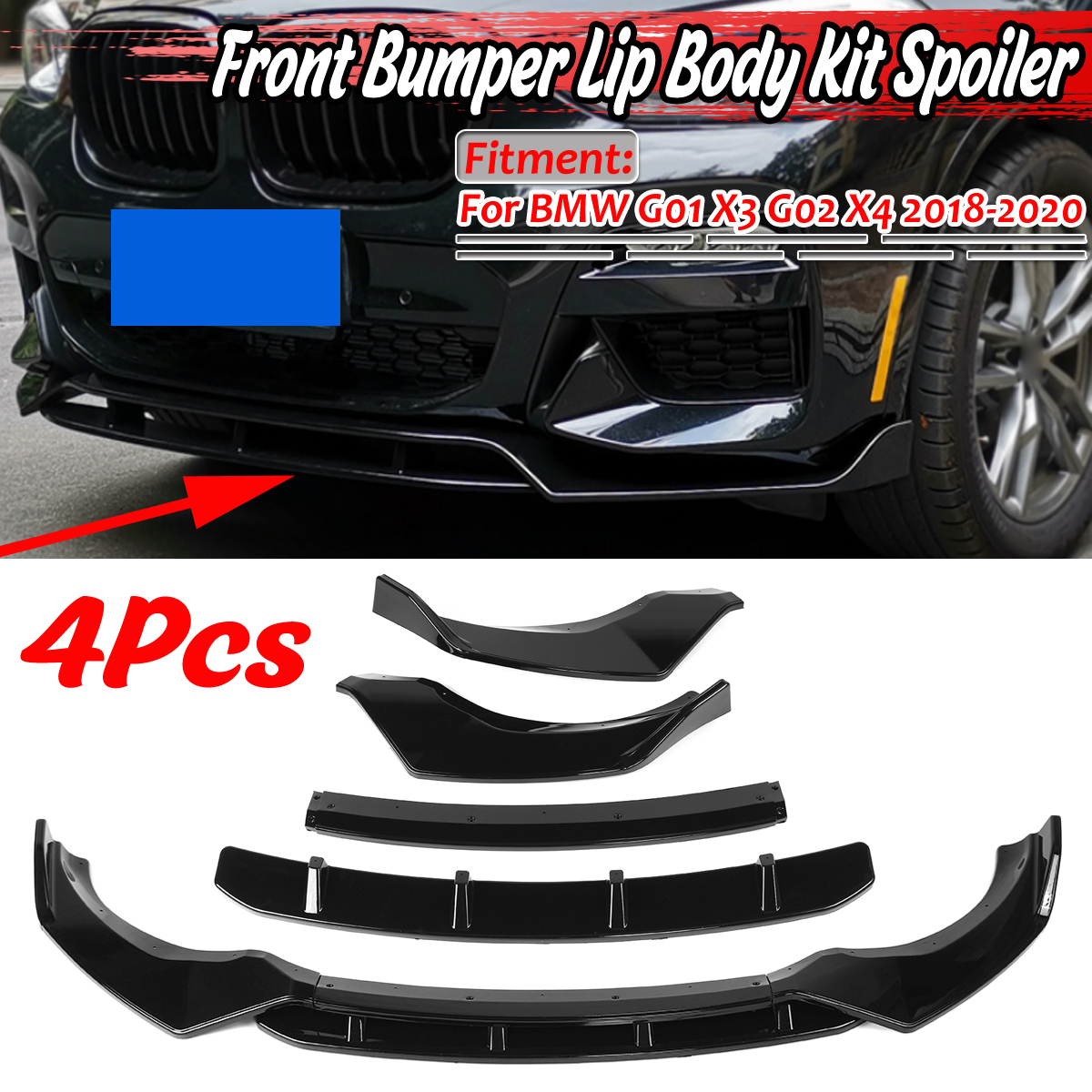 4PCS-Glossy-Black-Front-Bumper-Lip-Body-Kit-Spoiler-Splitter-For-BMW-G01-X3-G02-X4-2018-2020-1801849