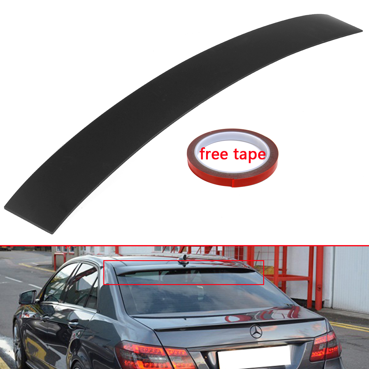 Black-Roof-Window-Lip-Spoiler-Wing---ABS-Fit-For-Mercedes-E-Class-W212-Sedan-1723288