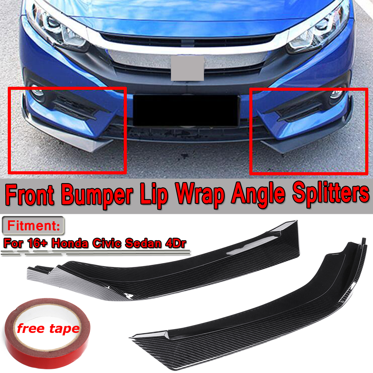 Carbon-Fiber-Look-Anti-Scratch-Front-Bumper-Lip-Wrap-Angle-Splitters-For-Honda-Civic-Sedan-4Dr-2016--1780002
