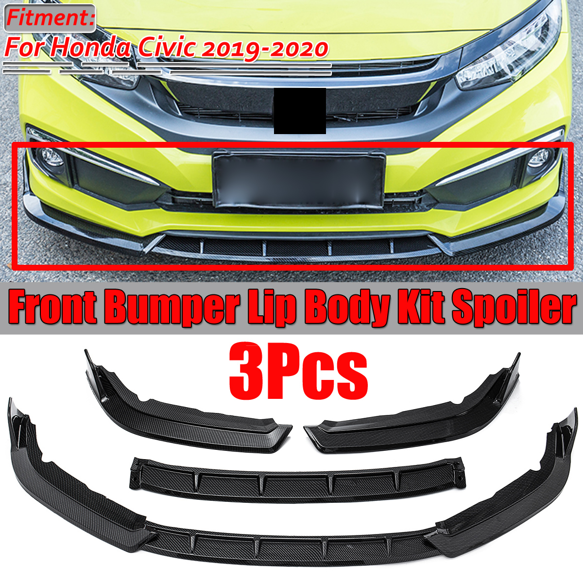 Carbon-Fiber-Look-Front-Bumper-Lip-Spoiler-For-Honda-Civic-10th-Gen-2019-2020-1781236