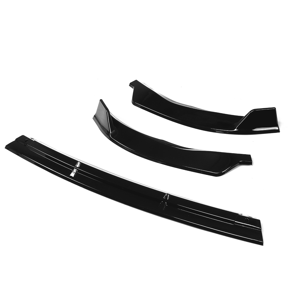 Glossy-Black-Front-Bumper-Lip-Spoiler-Cover-Trim-3PCS-For-Mercedes-C-Class-W205-Sport-2019-2020-1654277