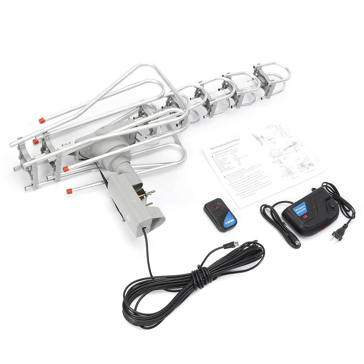 110V-HDTV-Digital-Amplified-Antenna-1080p-360deg-High-Gain-Rotor-UHF-VHF-FM-HD-Outdoor-1647548