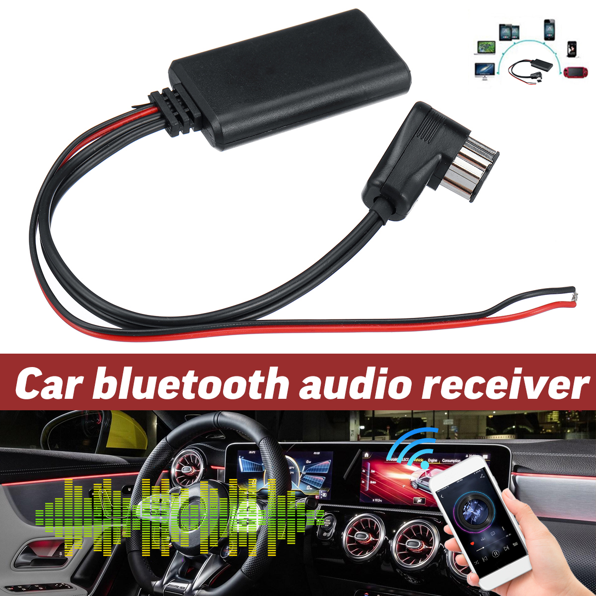 12Pin-Car-bluetooth-Audio-Receiver-Stereo-Cable-Adapter-Aux-For-Pioneer-Radio-IP-BUS-input-2019-1632634