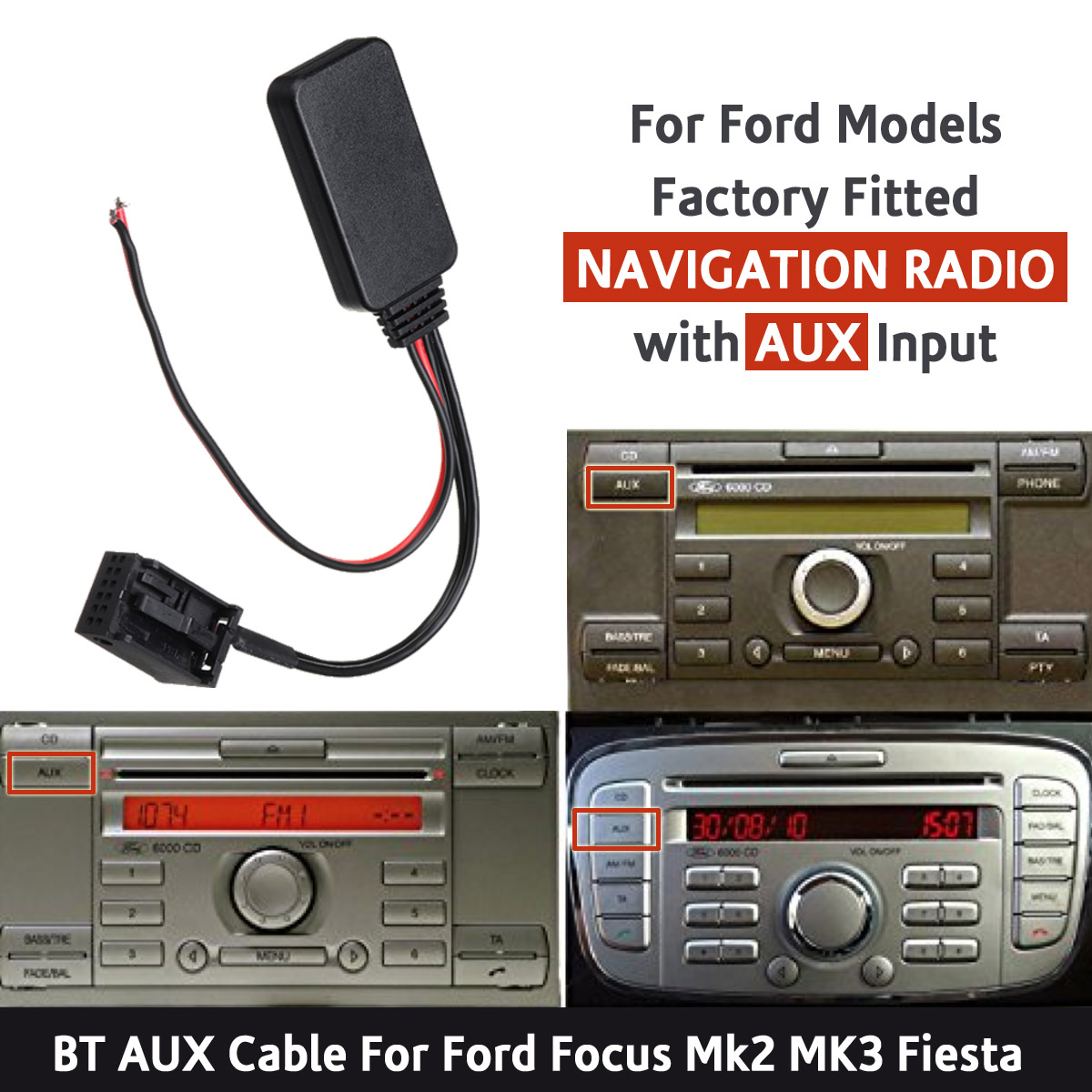 12Pin-bluetooth-Adapter-Aux-Cable-For-Ford-Focus-Mk2-MK3-Fiesta-Navigation-Radio-1578458