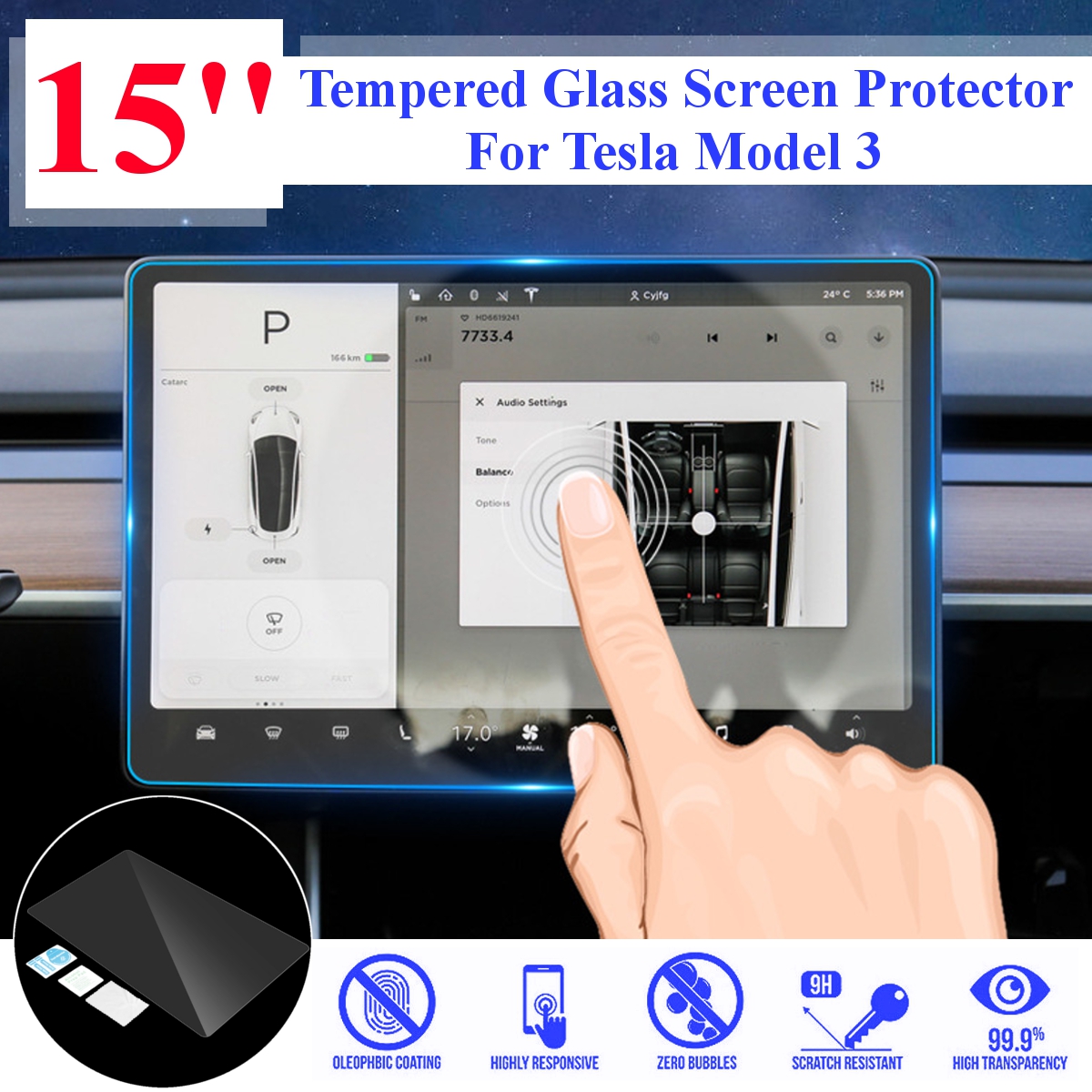 15Inch-9H-Tempered-Glass-Car-GPS-Display-Screen-Protector-Film-Anti-Glare-03mm-For-Tesla-Model-3-1614411