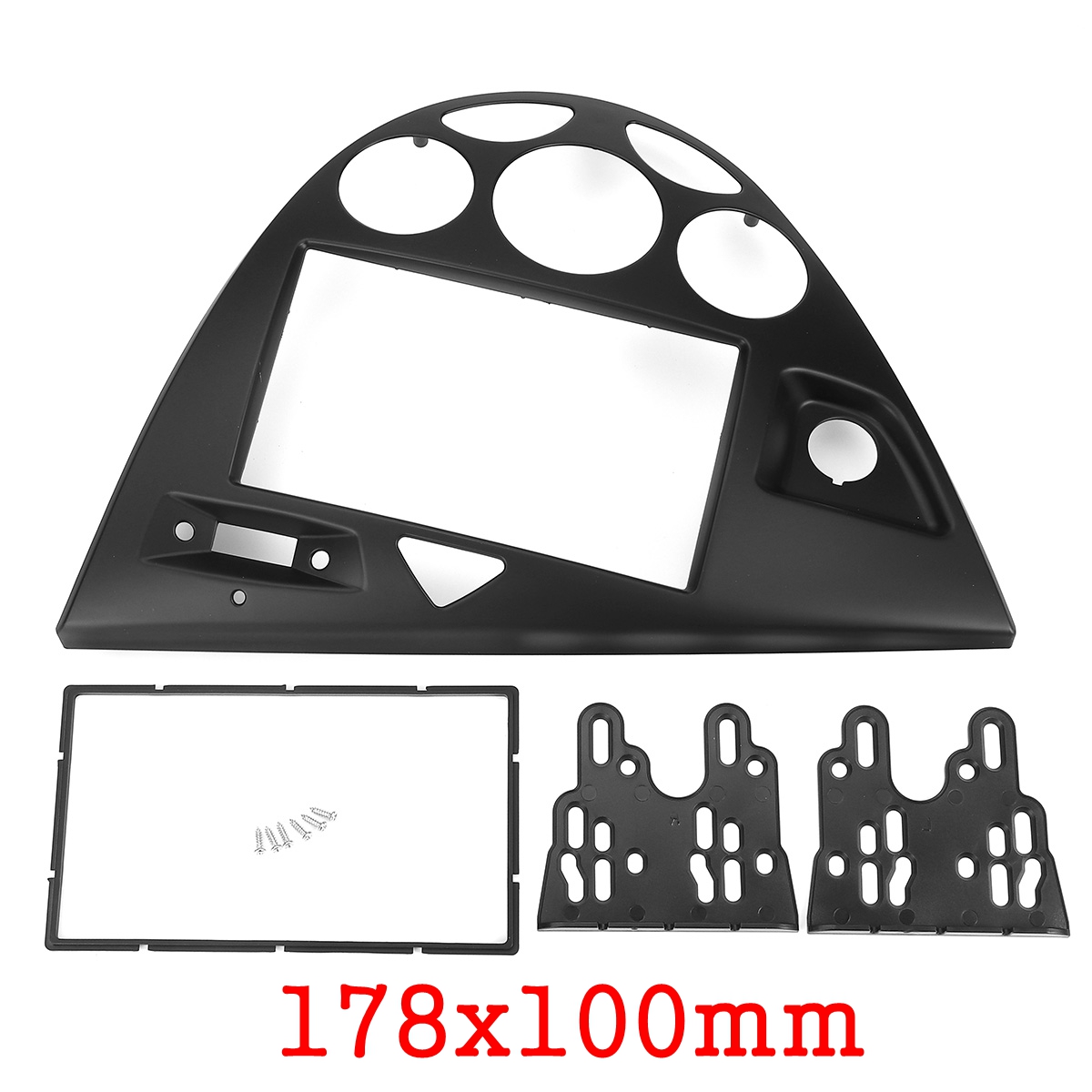 2-Din-Black-Car-Fascia-Trim-Kit-Dashboard-Frame-For-Ford-Fiesta-1995-2001-Focus-1998-2004-1814183