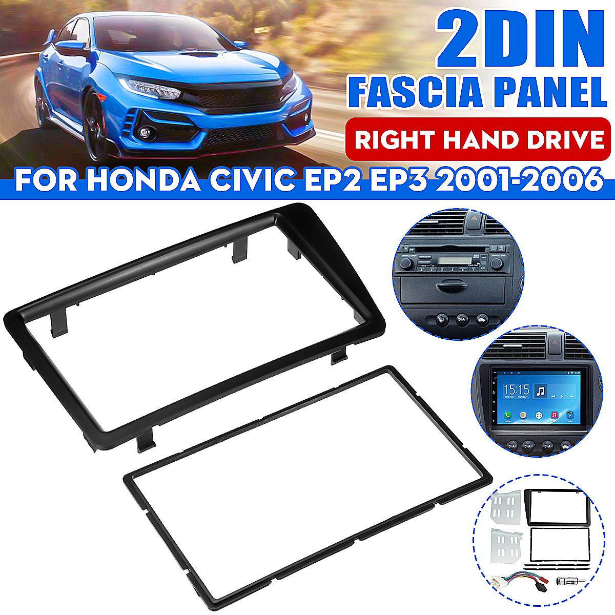 2-Din-Car-Radio-Stereo-Surround-CD-Player-Fascia-Panel-Plate-For-Honda-Civic-EP2-EP3-2001-2006-1648166