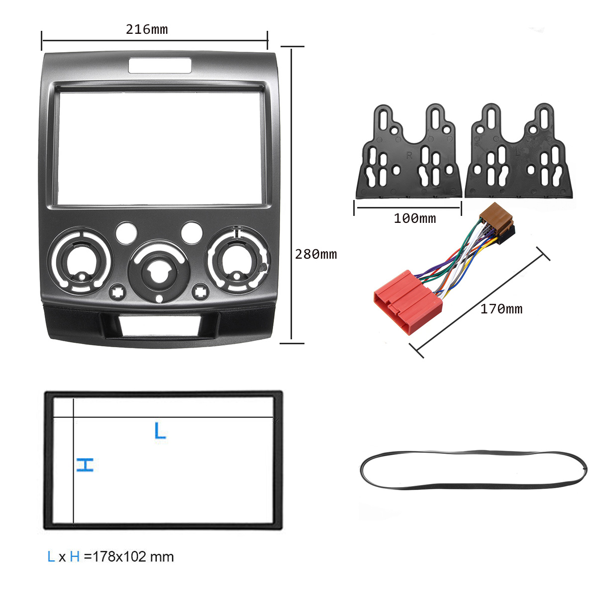 2-Din-Car-Stereo-Fascia-Frame-Panel-With-ISO-Cable-Kit-for-Ford-Everest-Ranger-BT-50-BT50-1648178