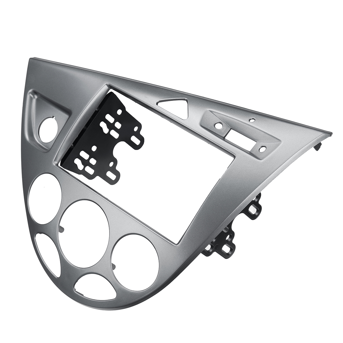 2-Din-Silver-Car-Fascia-Trim-Kit-Dashboard-Frame-For-Ford-Fiesta-1995-2001-Focus-1998-2004-1814173