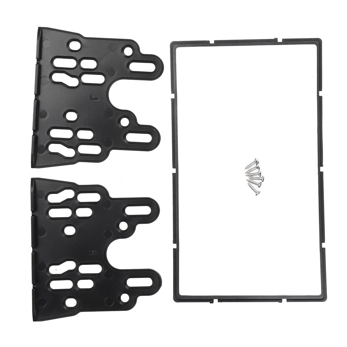 2-Din-Silver-Car-Fascia-Trim-Kit-Dashboard-Frame-For-Ford-Fiesta-1995-2001-Focus-1998-2004-1814173