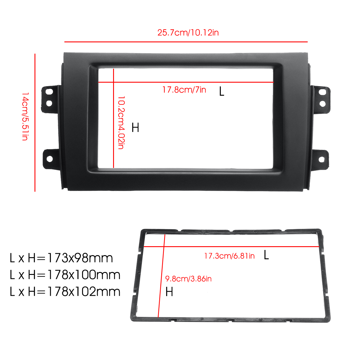2Din-Car-Radio-Stereo-Fascia-Trim-Panel-Plate-Adapter-For-SuzukiFiat-1648144