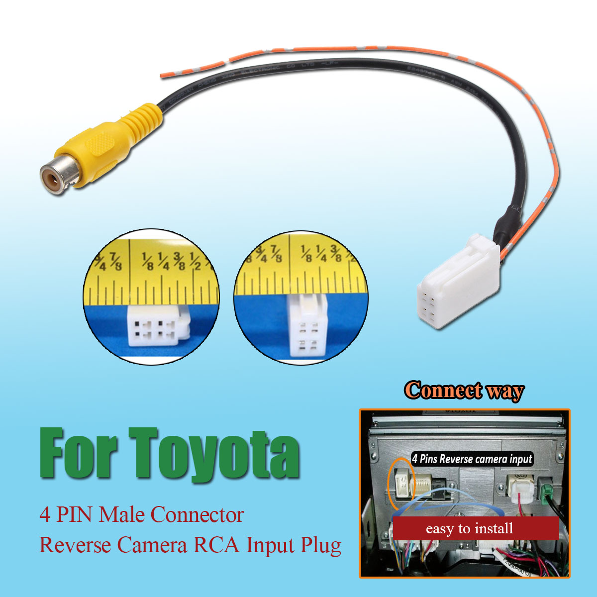 4-Pin-Male-Connector-Radio-Back-Up-Reverse-Camera-RCA-Input-Plug-Cable-Adapter-for-Toyota-1379503