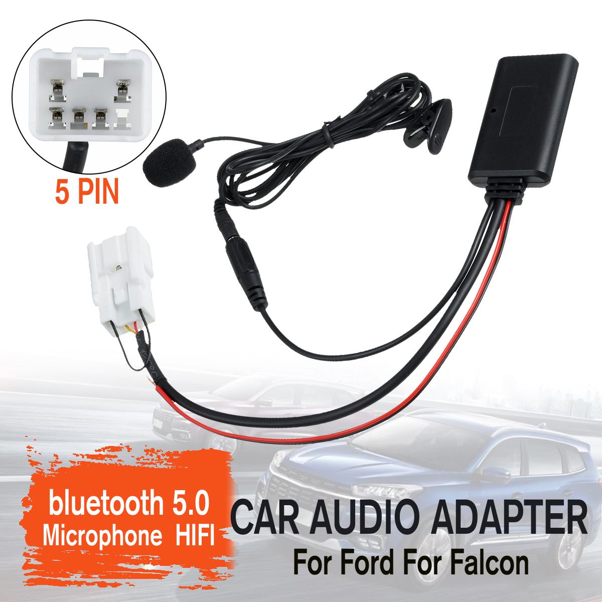 5Pin-Car-bluetooth-Audio-Cable-Adapter-AUX-Cable-12V-With-Micro-For-Ford-Falcon-1667615