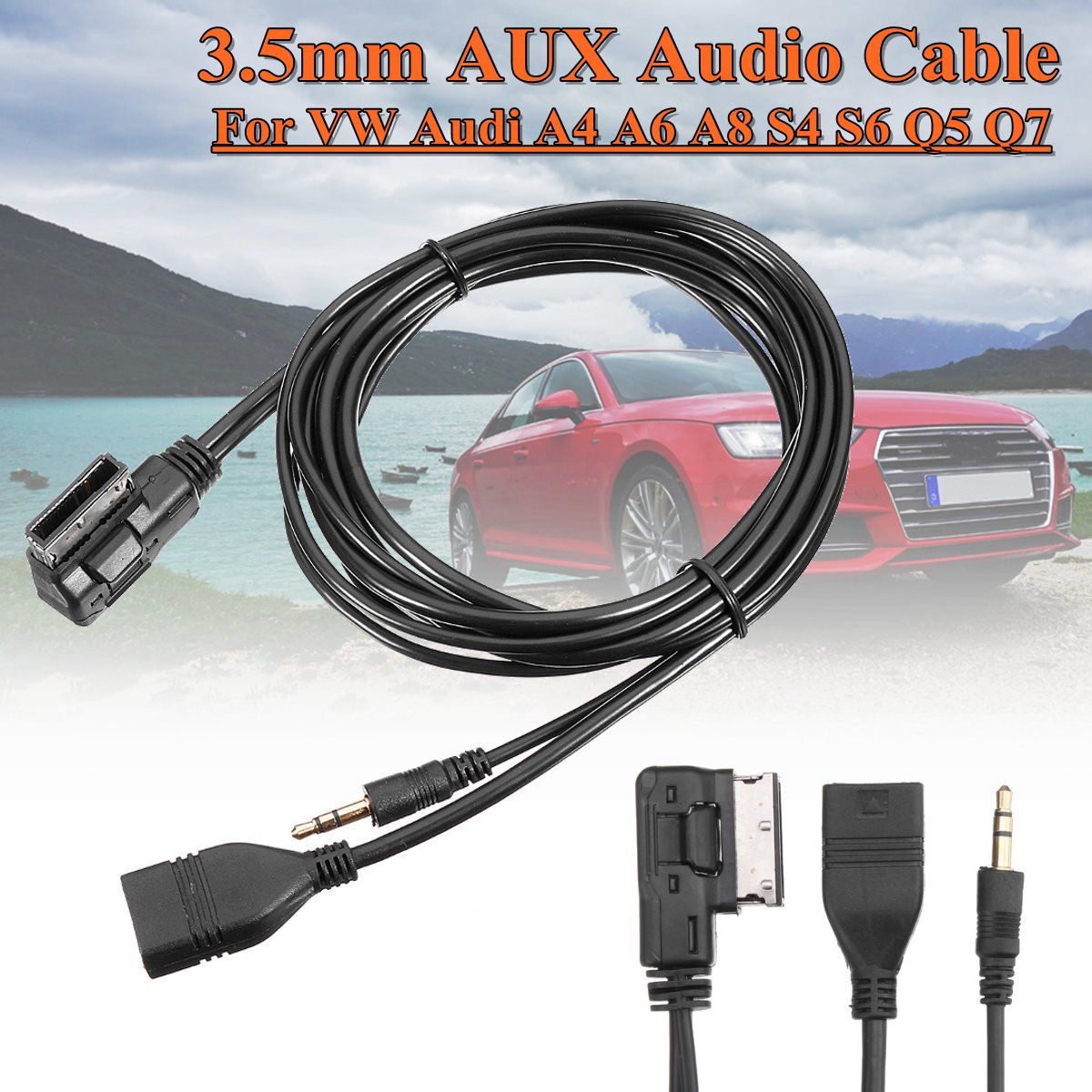 AMI-MDI-Music-to-35mm-AUX-Audio-Cable-with-USB-Charger-Port-For-VW-Audi-A4-A6-A8-S4-S6-Q5-Q7-1567464