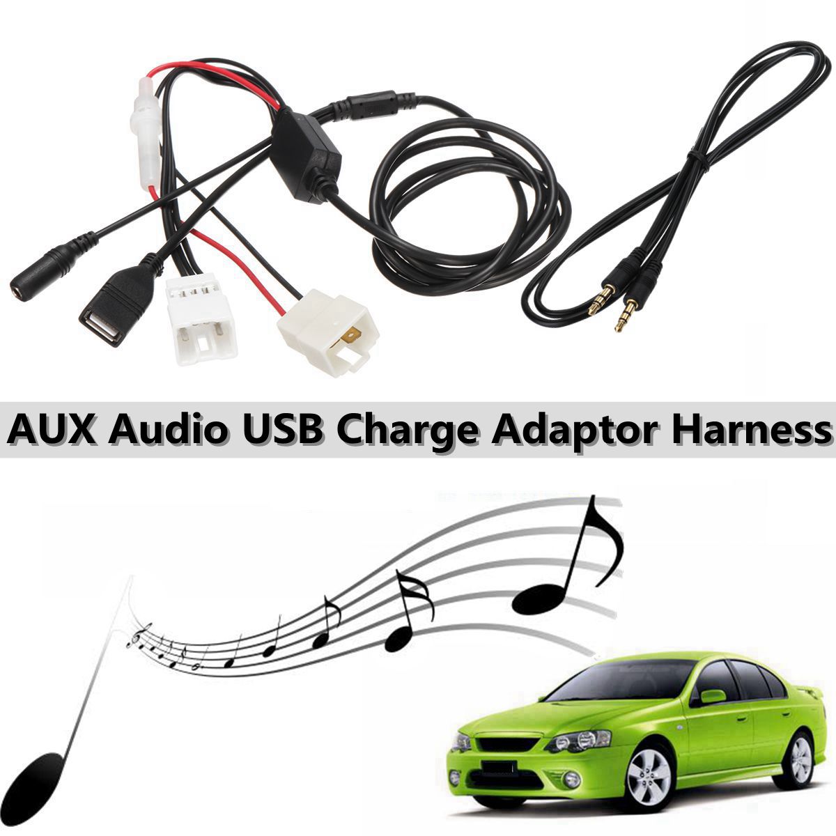 AUX-Audio-USB-Charge-Adaptor-Harness-for-Ford-Falcon-Territory-BA-BF-SX-SY-SYII-1254702