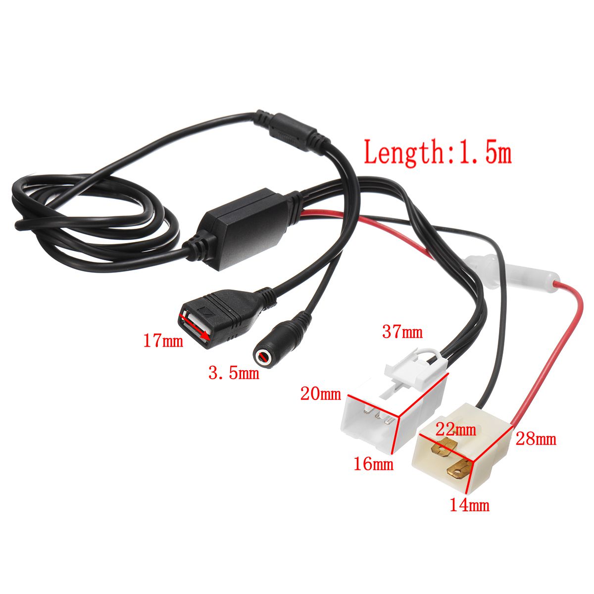 AUX-Audio-USB-Charge-Adaptor-Harness-for-Ford-Falcon-Territory-BA-BF-SX-SY-SYII-1254702