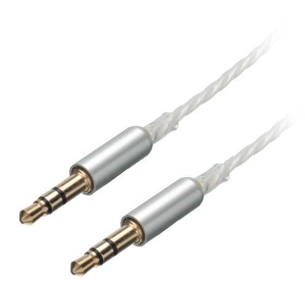 Car-AUX-Stereo-Male-to-Male-Audio-Upgrade-PTFE-Teflon-Silver-Plated-Cable-3-Pole-35mm-1M-997213