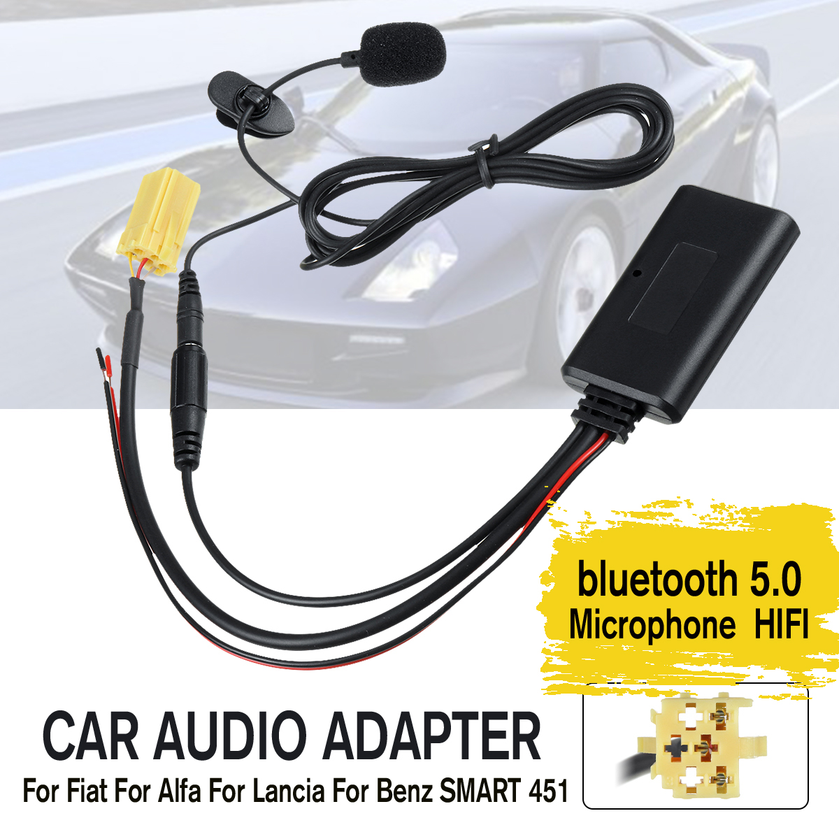 Car-Audio-bluetooth-HIFI-Cable-Adapter-Microphone-For-Fiat-For-Alfa-For-Lancia-1723292