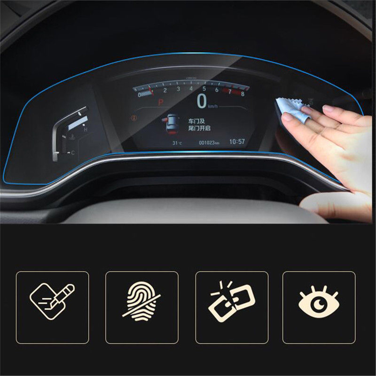 Car-Dashboard-Screen-Protector-Clear-Center-Touch-HD-Film-for-Honda-CRV-2017-18-1286618